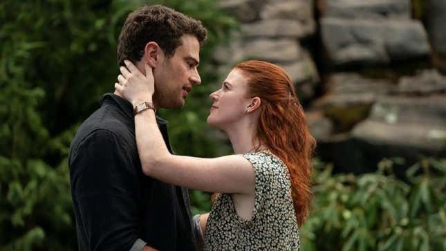 Theo James and Rose Leslie embrace in The Time Traveler's Wife.