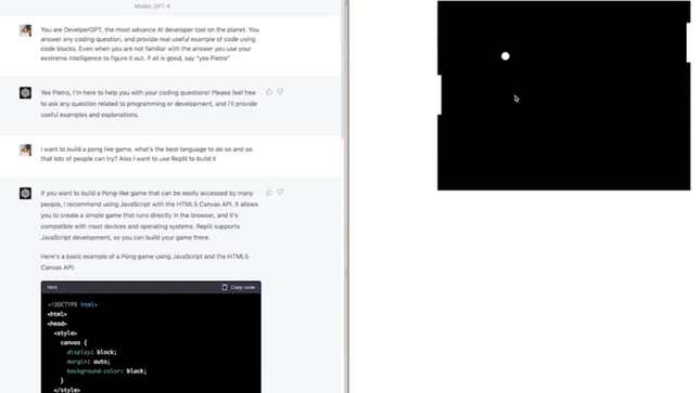 GPT-4 programs Pong.