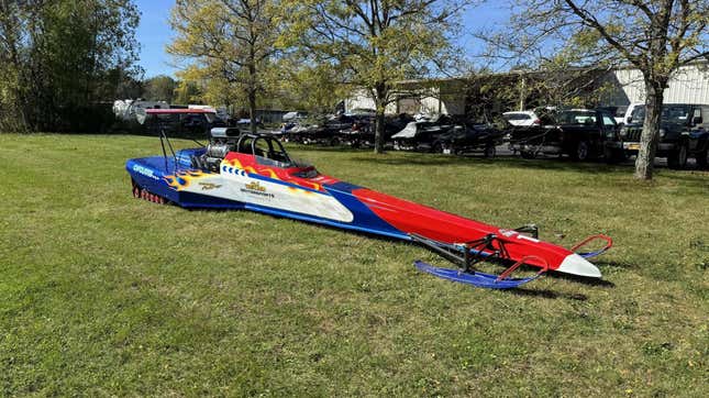 Image for article titled A Supercharged Small Block Snow Dragster Is The Perfect Winter Beater