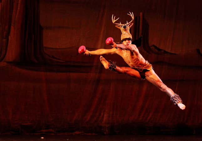 Folkloric Ballet of Mexico performs the dance of the deer