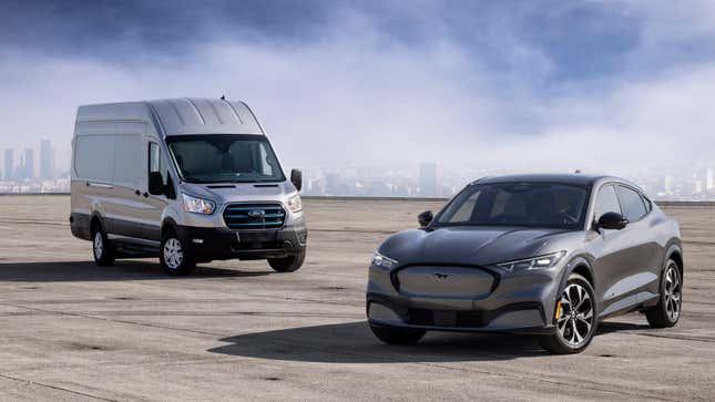 Ford E-Transit and Mustang Mach-E