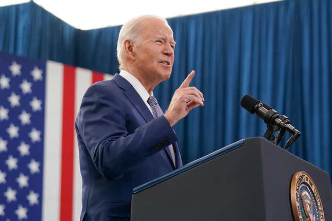 President Joe Biden speaks at the Abbots Creek Community Center in Raleigh, N.C., Thursday, Jan. 18, 2024. Biden is visiting North Carolina to highlight $82 million in new spending to connect 16,000 households and businesses to high-speed internet. Biden&#39;s reelection campaign is making winning North Carolina and its 16 electoral votes a top priority in this year&#39;s presidential election. (AP Photo/Manuel Balce Ceneta)