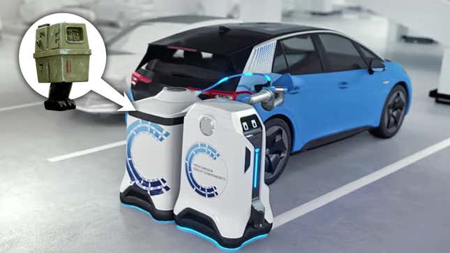 Image for article titled Volkswagen Dreamed Up A Friendly Robot To Charge Your Car