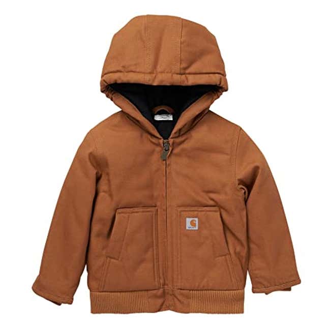 Image for article titled Carhartt Boys&#39; Insulated Hooded Canvas Zip-up Jacket, Now 22% Off