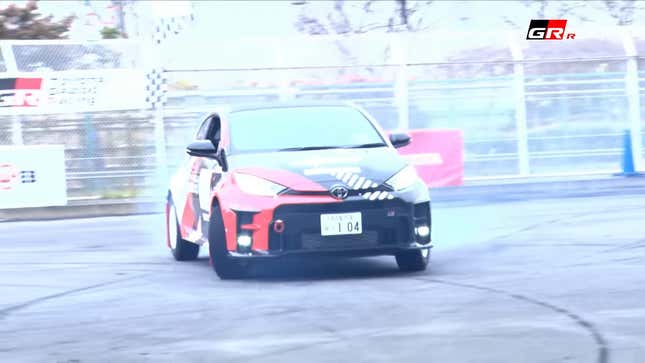 Image for article titled Watch Toyota&#39;s CEO Drift A GR Yaris Alongside Its Race-Prepped Twin