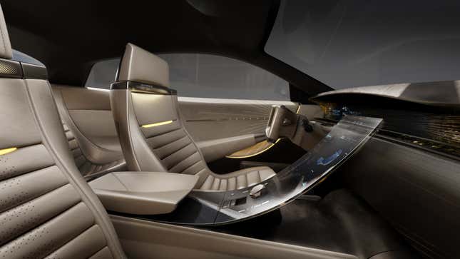 Interior rendering of the gold DS Automobiles SM Tribute concept