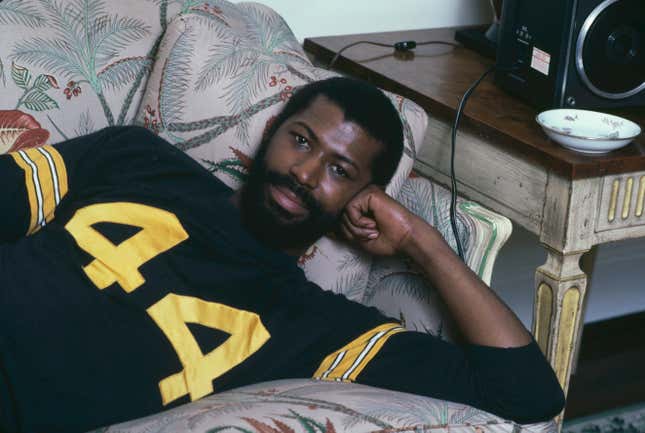 American soul singer Teddy Pendergrass (1950 - 2010) posed lying on a couch backstage in New York, United States in April 1981.