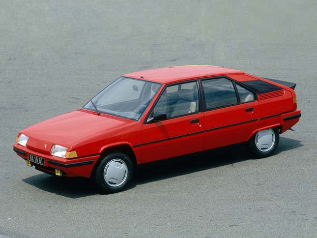 Front 3/4 view of a red Citroën BX