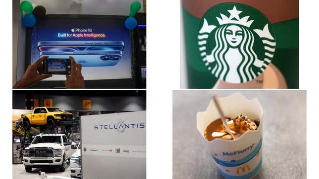 Image for article titled Apple&#39;s new AI, a simpler Starbucks, Stellantis struggles, a McDonald&#39;s fix: The week&#39;s most popular stories