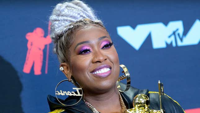 Missy Elliott poses in the Press Room during the 2019 MTV Video Music Awards at Prudential Center on August 26, 2019 in Newark, New Jersey.