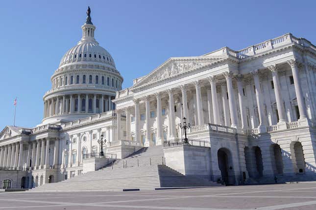 FILE -The U.S Capitol is seen on Friday, Nov. 3, 2023, in Washington. The credit rating agency Moody’s Investors Service lowered its outlook on the U.S. government&#39;s debt on Friday, Nov. 10, 2023 to “negative” from “stable,” citing the cost of rising interest rates and political polarization in Congress. (AP Photo/Mariam Zuhaib, File)