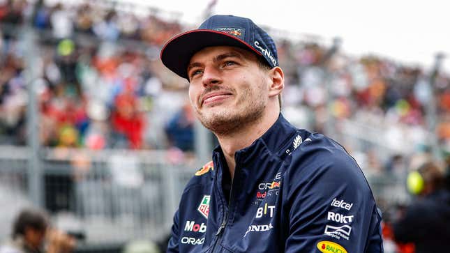 A photo of Max Verstappen during the driver parade in Canada. 