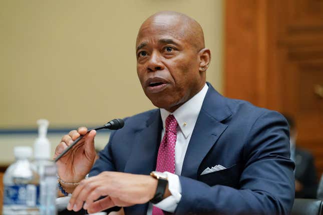 New York City Mayor Eric Adams testifies during a House Committee on Oversight and Reform hearing on gun violence on Capitol Hill, June 8, 2022, in Washington, DC.