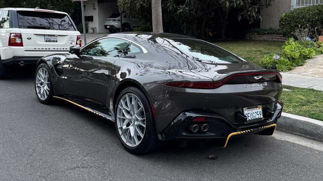 Rear 3/4 view of an Aston Martin Vantage 007 Edition