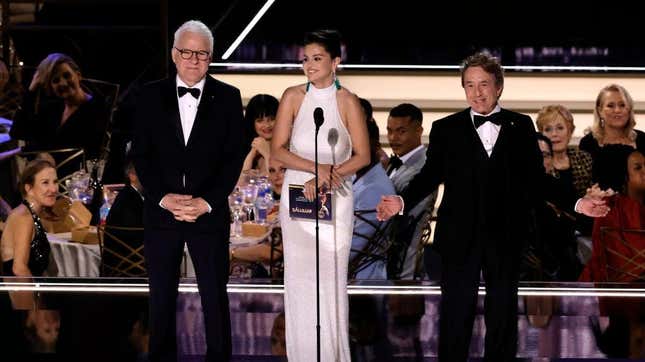Steve Martin, Selena Gomez, and Martin Short at the 2022 Emmy Awards