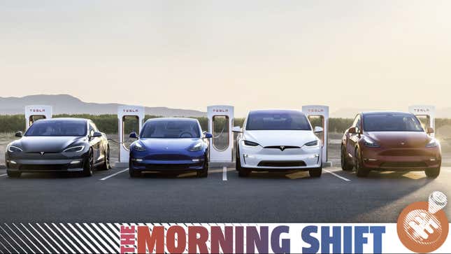 Tesla's full model lineup charging.