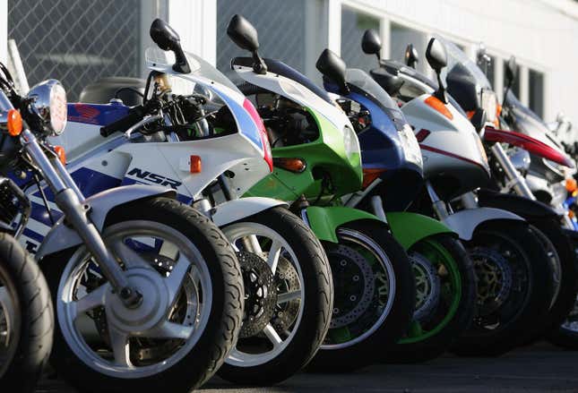 A motorcycle sales yard displays its stock July 5, 2006 in Auckland, New Zealand