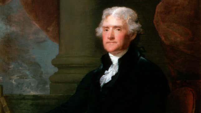 Oil painting of Thomas Jefferson by Gilbert Stuart (1755-1828)