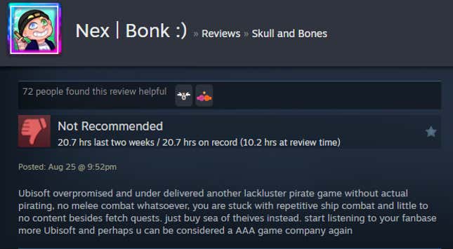 Image for article titled Skull And Bones, As Told By Steam Reviews