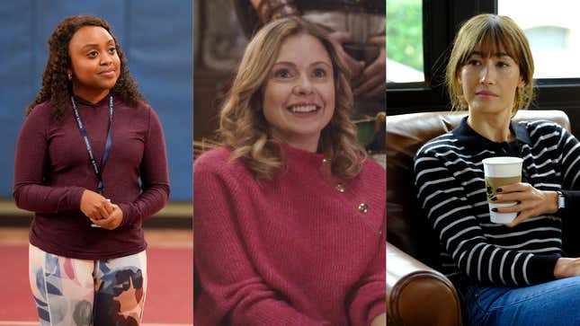 Quinta Brunson in Abbott Elementary; Rose McIver in Ghosts; Maggie Q in Pivoting