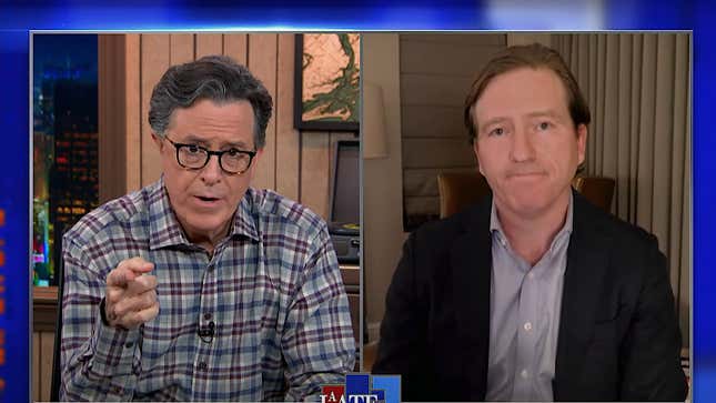 Stephen Colbert gets election facts from the guy Trump fired for telling facts about the election