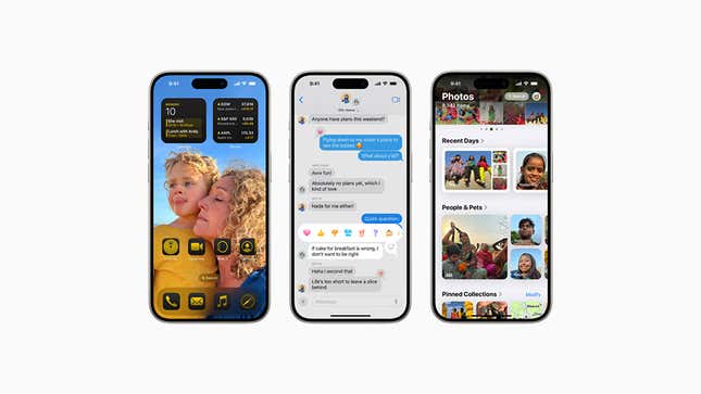 A photo of what iOS 18 looks like