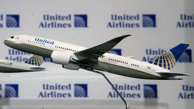 A model airplane from United Airlines