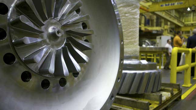 A gas turbine, at a GE plant in South Carolina.