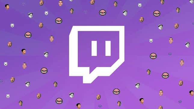 A Twitch logo surrounded by meme emoji. 