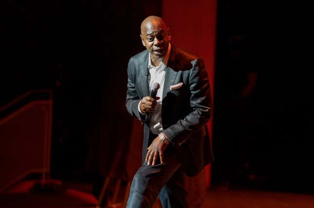 Dave Chappelle performs during a theater dedication ceremony honoring the comedian and actor, and to raise funds to support Duke Ellington School of the Arts in Washington, Monday, June. 20, 2022.