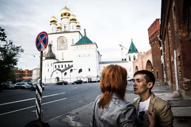 Lyudmila and Natasha early in the morning after an night out (Saint Petersburg, July 2013).