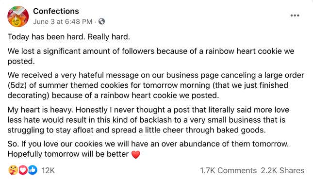 Image for article titled The Backlash Against a Texas Bakery Selling Rainbow Cookies Is Another Symbolic Pride Month Morality Drama