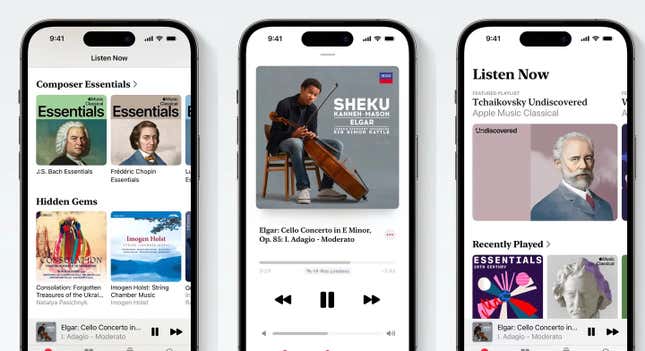 Apple presenta una alternativa a Spotify de música clásica