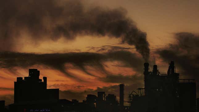 Smoke coming from a power plant