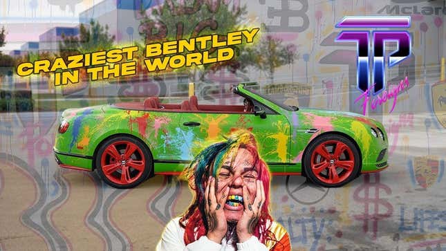 Image for article titled Rapper 6ix9ine&#39;s Horribly Wrapped Lamborghini Urus And Bentley Continental GT Speed Are Up For Auction