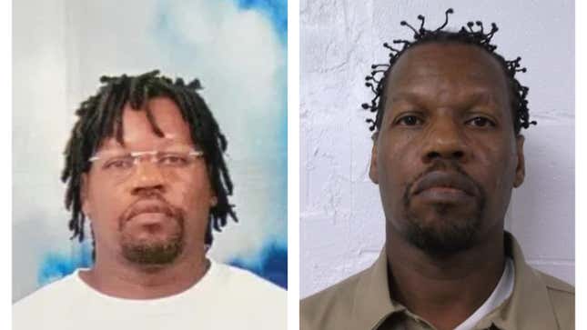 Carlos Thurman with dreadlocks (left) and after they were cut (right)