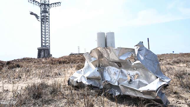 Image for article titled The SpaceX Starship Explosion Blew A Hole In The Ground And Burned Part Of A Texas State Park