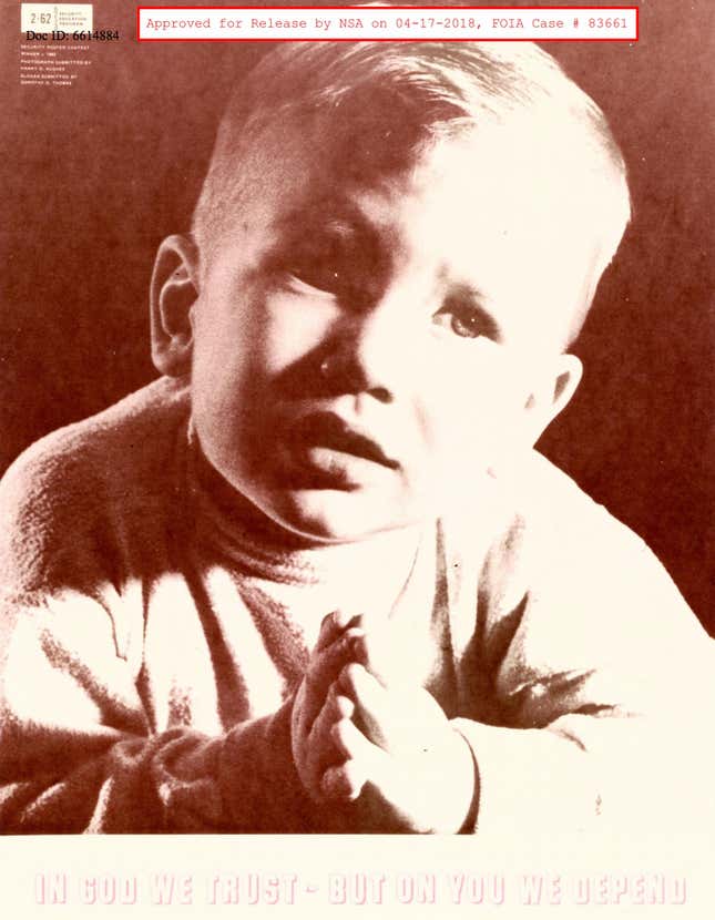 Image for article titled Cold War-era office posters from NSA’s archives shows a hundred ways to say “shhh”