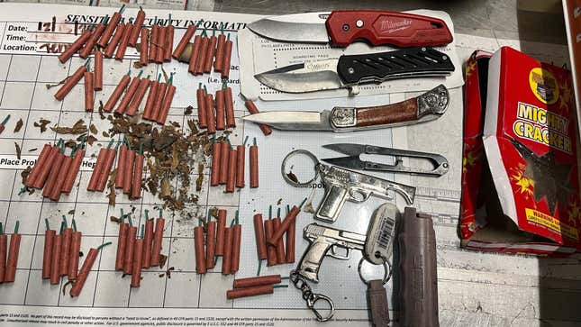 Fireworks, knives, and pepper spray found in LAX carry-on