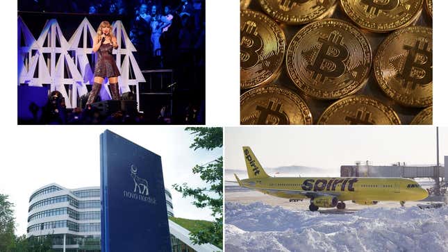 Image de l'article intitulé Masterclass de Taylor Swift, grand moment Bitcoin, Novo Nordisk s’envole, Spirit coule&amp;#xa0;: les histoires les plus populaires de la semaine