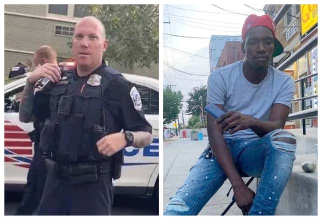 Ex-officer Terence Sutton (left) was one of two officers found guilty in connection to the 2020 killing of Karon Hylton-Brown (right).