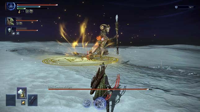 Characters fight against Libra.