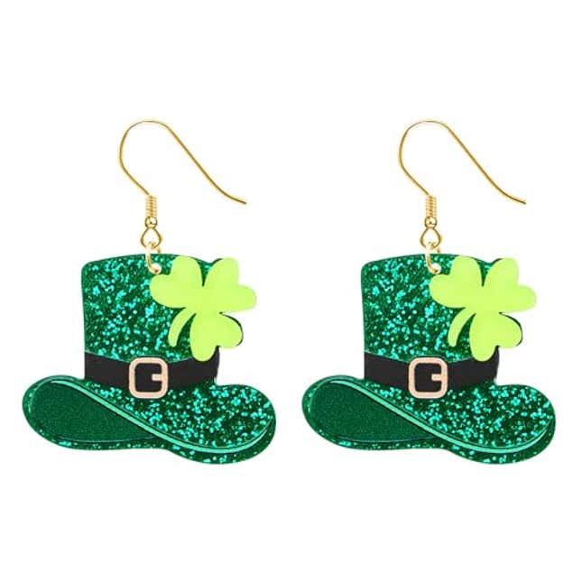 Image for article titled DAYANEY St Patricks Day Hat Earrings as Saint Patricks Day Accessories to Match St Patricks Day Shirt Women, Now 40% Off