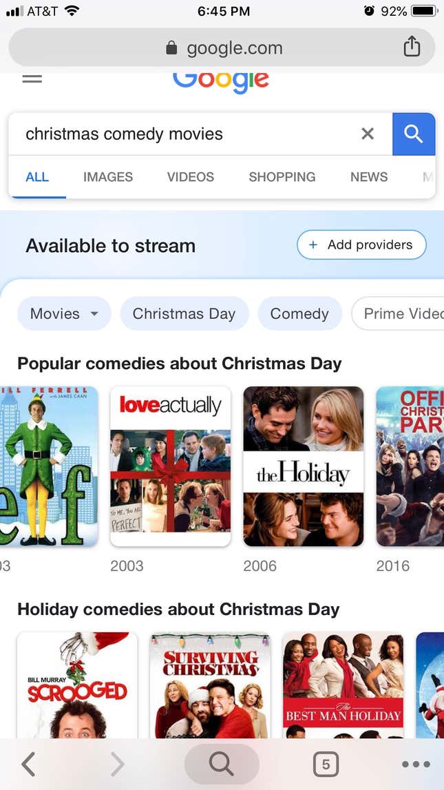 Image for article titled Google is testing ways to make it easier to find where TV shows and movies are streaming