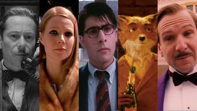 From left: The French Dispatch (Photo: Searchlight Pictures), The Royal Tenenbaums (Screenshot), Rushmore (Screenshot), Fantastic Mr. Fox (Screenshot), The Grand Budapest Hotel (Screenshot)