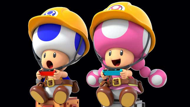 Toad and Toadette possibly working through their Switch backlog.