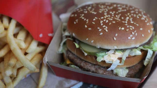 Quarter Pounder meal with fries on McDonald's tray