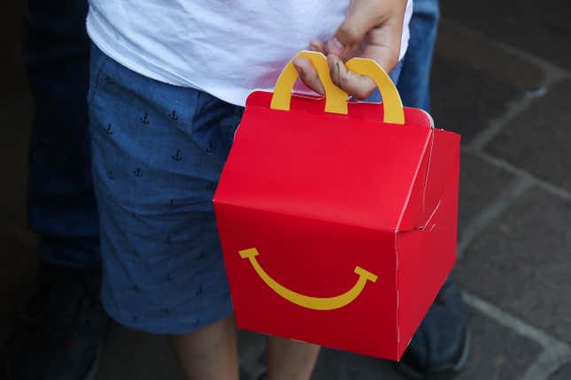 A McDonald’s Happy Meal box in Krakow, Poland. 