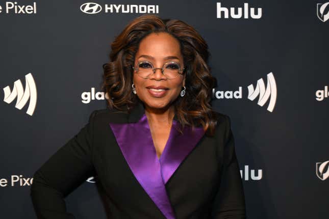 Oprah Winfrey poses backstage during the 35th GLAAD Media Awards - Los Angeles at The Beverly Hilton on March 14, 2024 in Beverly Hills, California.