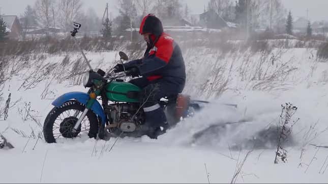 Image for article titled Garage 54 Turns A Five-Wheel ATV Into An Unhinged Russian Snowmobile